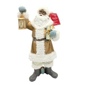 Martha Stewart 17" African American Santa Claus‎ Lantern Gift Christmas Decor
